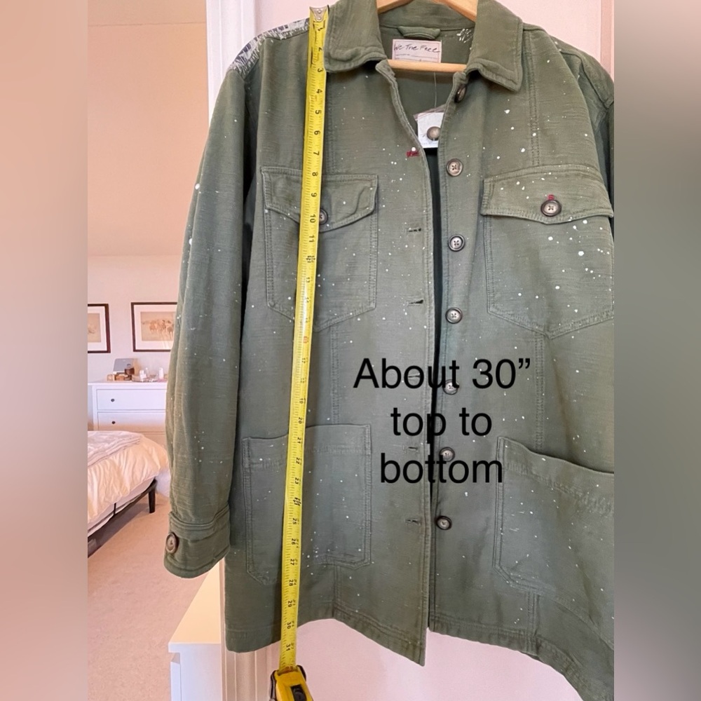 Free People Olive Green Star-Patterned Women's Jacket - Picture 15 of 16